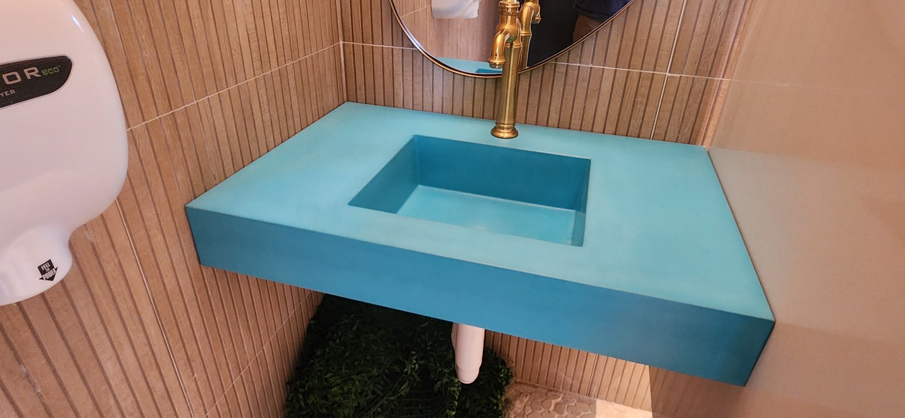 Blue concrete basin